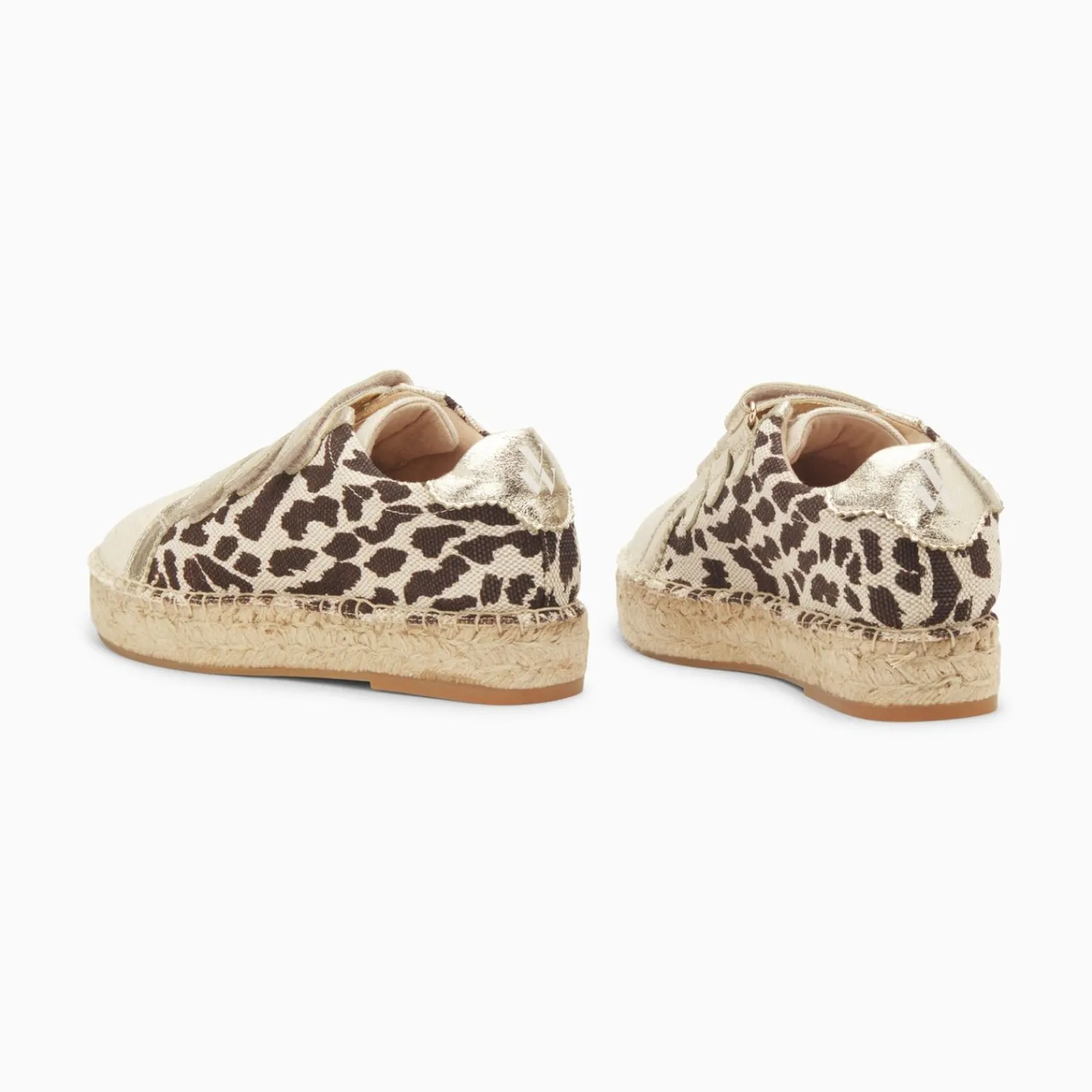 Vanessa Wu Sneakers>Baskets Espadrilles Alyssa Leopard Et Or A Scratchs