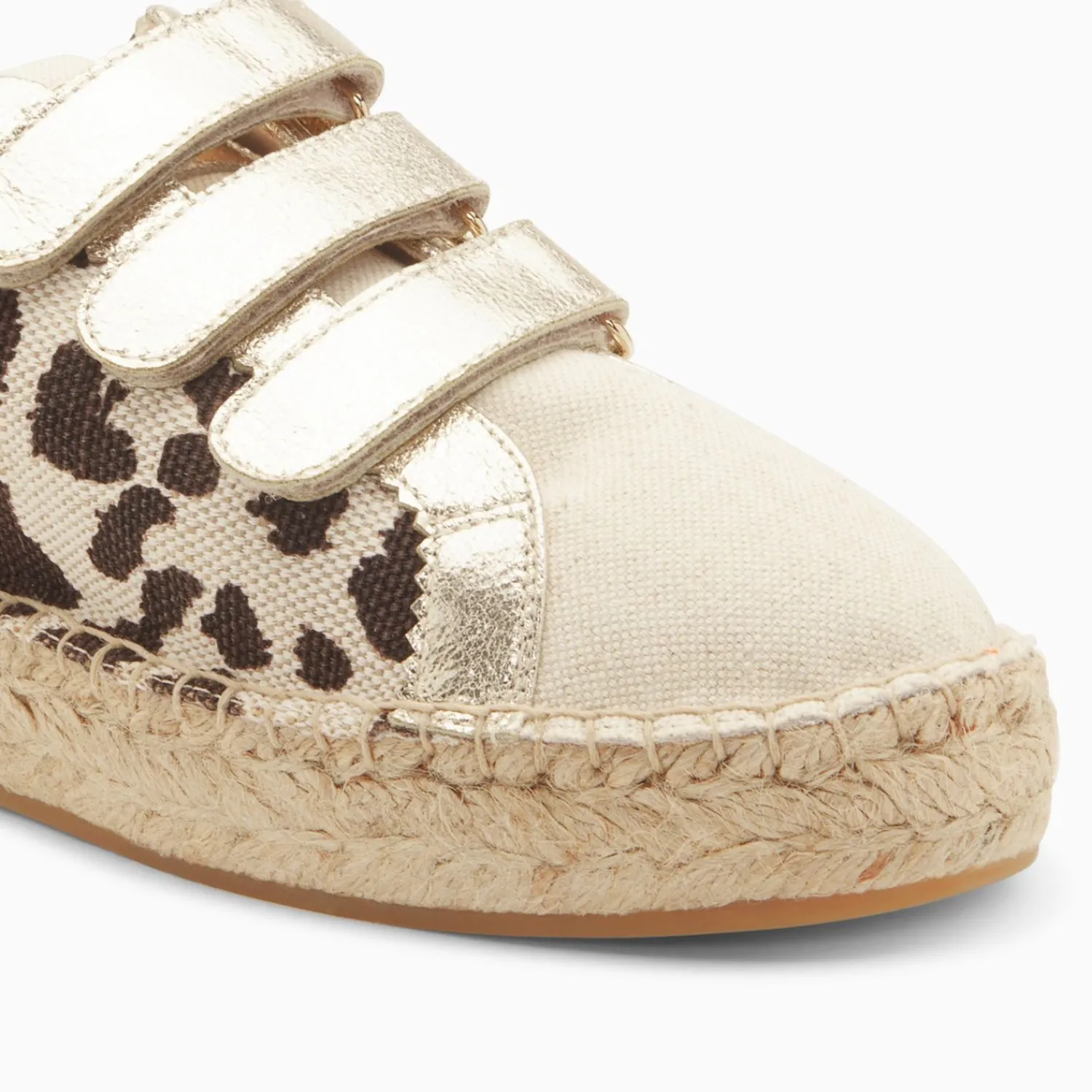 Vanessa Wu Sneakers>Baskets Espadrilles Alyssa Leopard Et Or A Scratchs