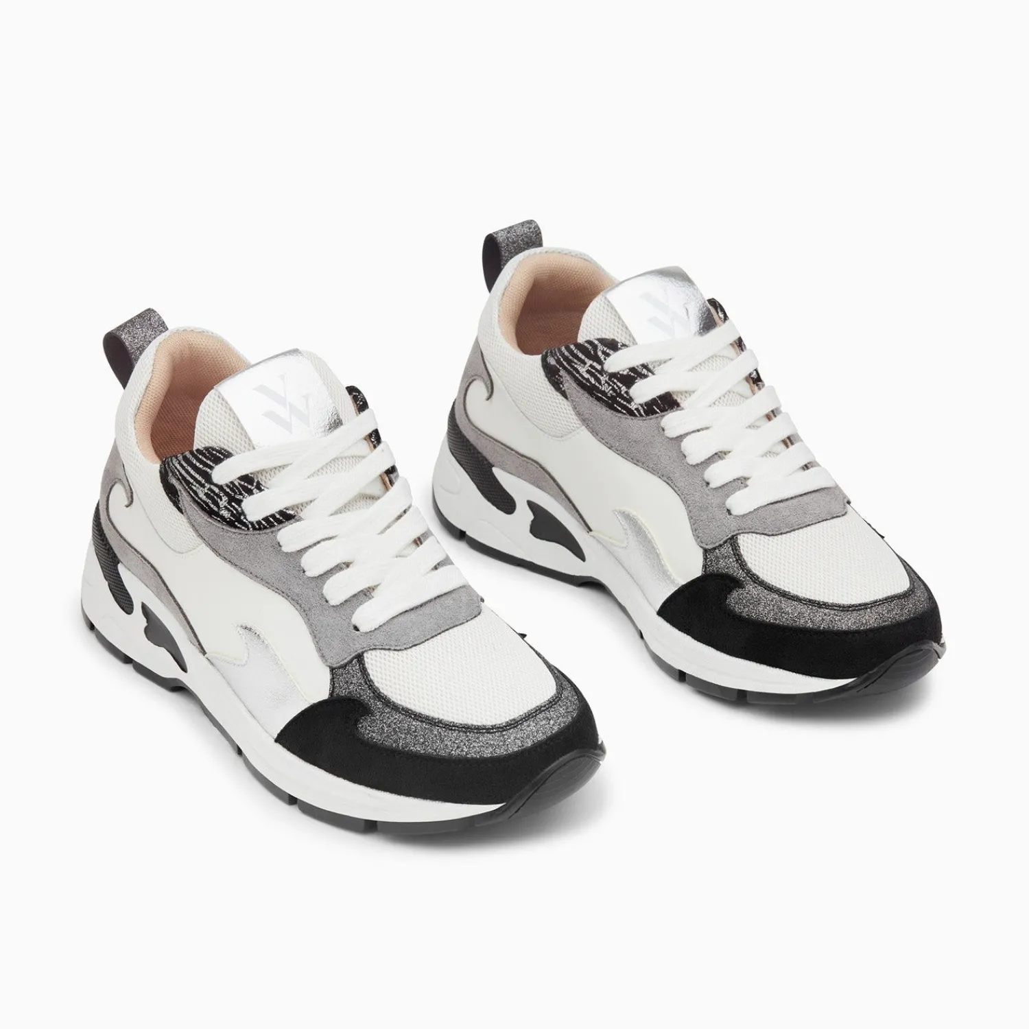 Vanessa Wu Sneakers>Baskets Flamme Arya Blanc Et Gris