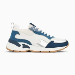 Vanessa Wu Sneakers>Baskets Flamme Juliette Blanc Et Denim