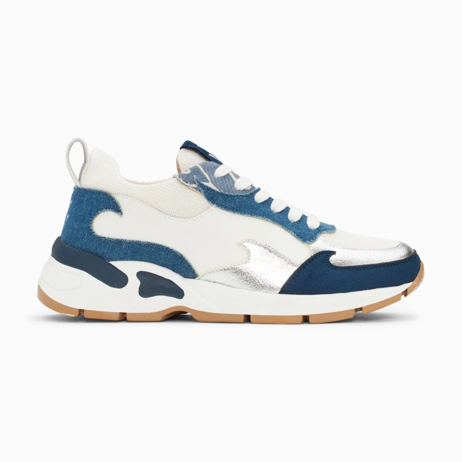 Vanessa Wu Sneakers>Baskets Flamme Juliette Blanc Et Denim