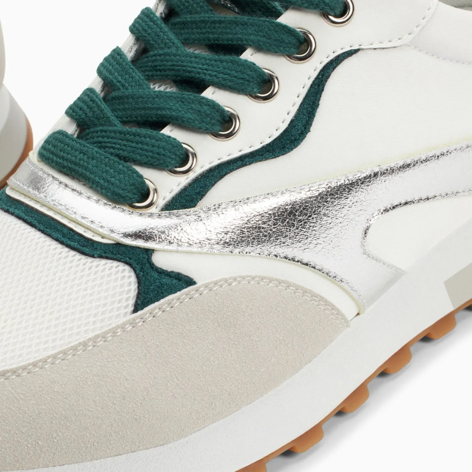 Vanessa Wu Sneakers>Baskets Jade Argent Et Vert A Semelle Running