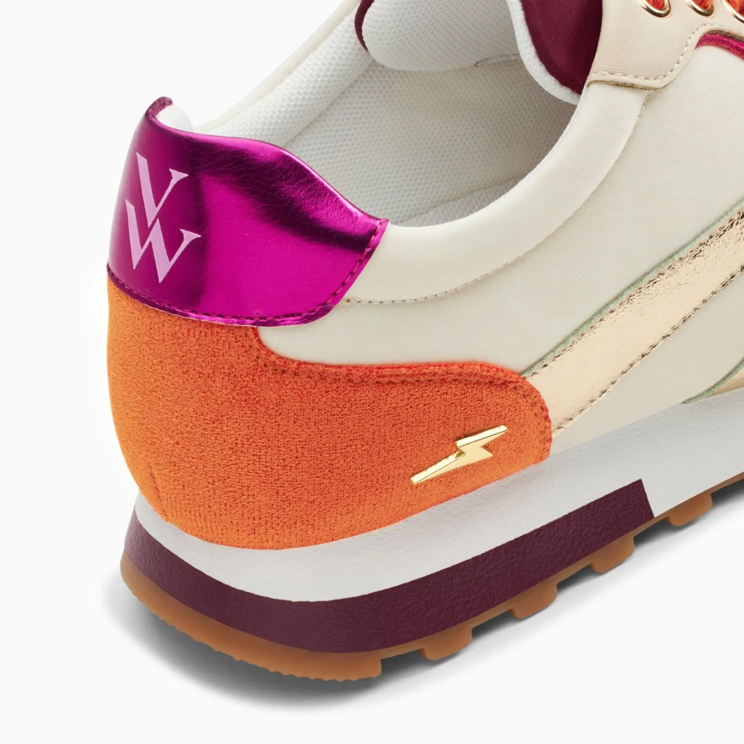 Vanessa Wu Sneakers>Baskets Jade Or Et Orange A Semelle Running