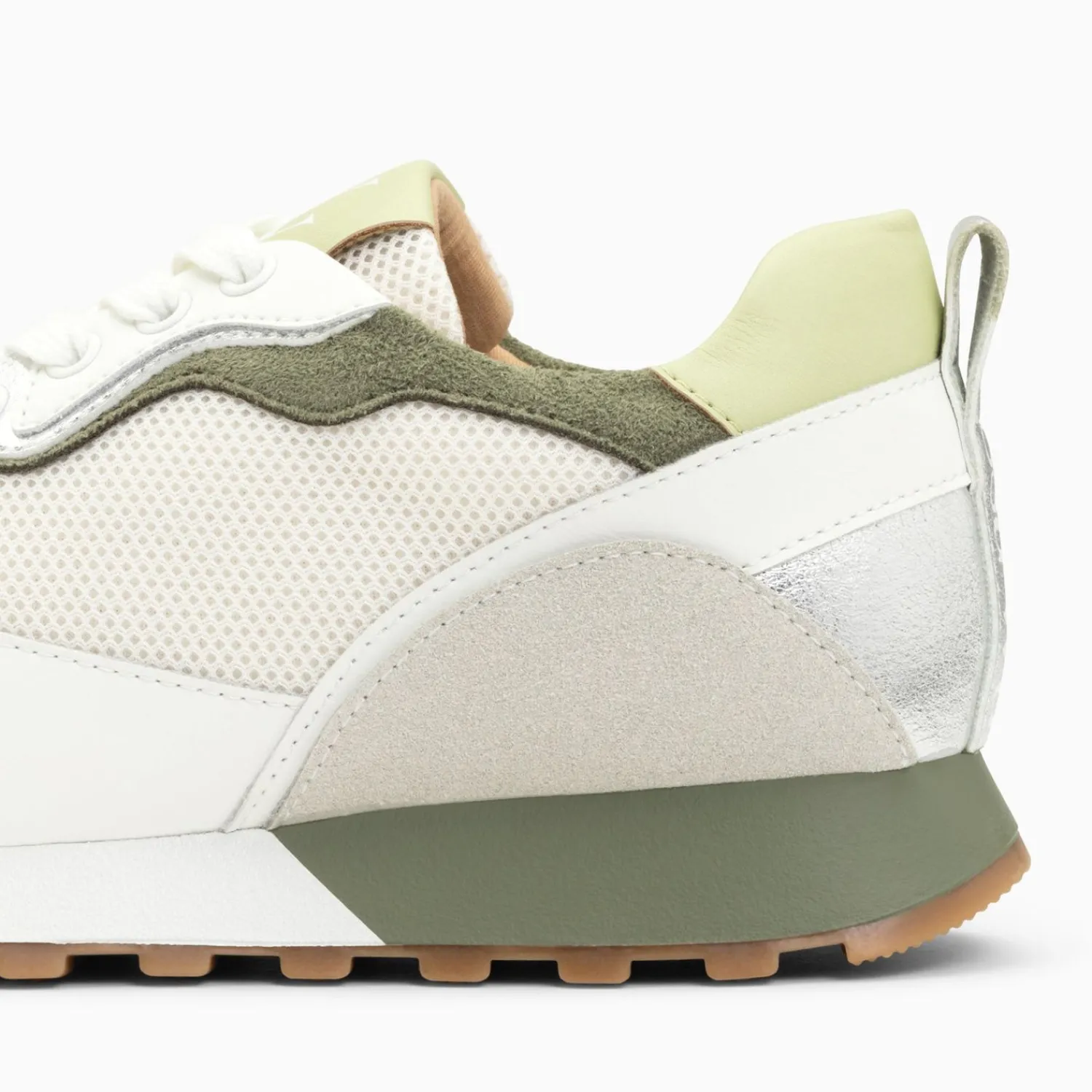 Vanessa Wu Sneakers>Baskets Margaux Gris Et Vert A Semelle Running