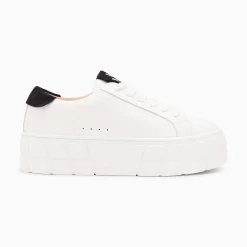 Vanessa Wu Sneakers>Baskets Meaghan Blanc Et Noir A Plateforme