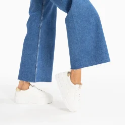 Vanessa Wu Sneakers>Baskets Meaghan Blanc Et Or A Plateforme