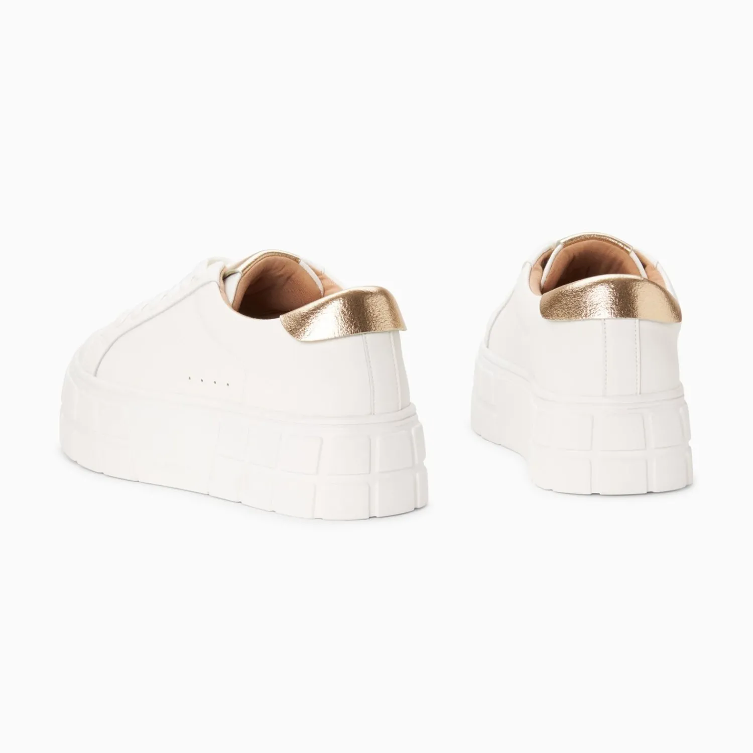 Vanessa Wu Sneakers>Baskets Meaghan Blanc Et Or A Plateforme