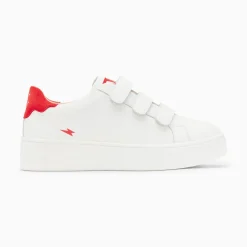 Vanessa Wu Sneakers>Baskets Mini Eclair Solange Blanc Et Rouge A Scratchs
