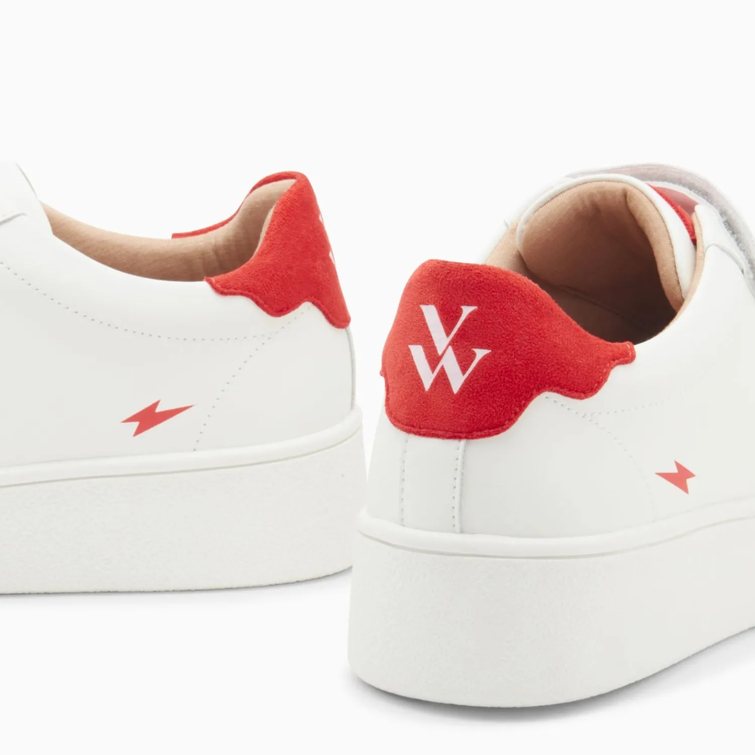 Vanessa Wu Sneakers>Baskets Mini Eclair Solange Blanc Et Rouge A Scratchs