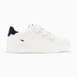 Vanessa Wu Sneakers>Baskets Mini Eclair Solange Blanc Et Noir A Scratchs