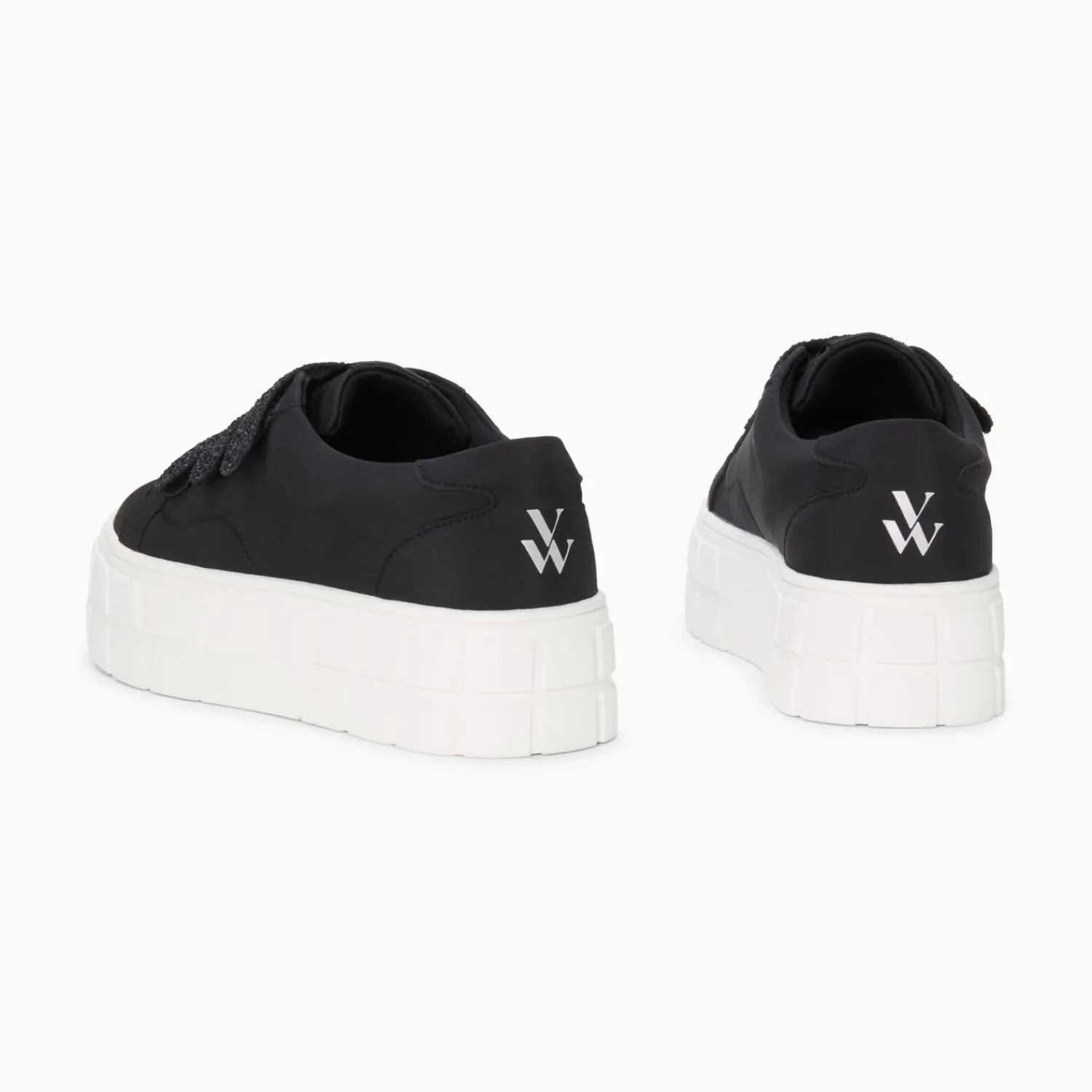 Vanessa Wu Sneakers>Baskets Monica Noires A Scratchs Glitter Et Plateforme