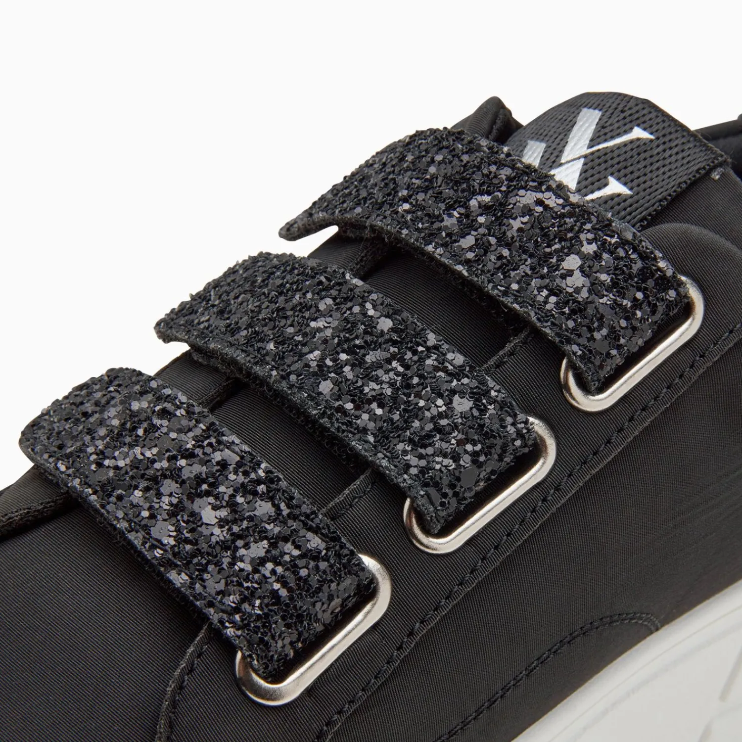 Vanessa Wu Sneakers>Baskets Monica Noires A Scratchs Glitter Et Plateforme