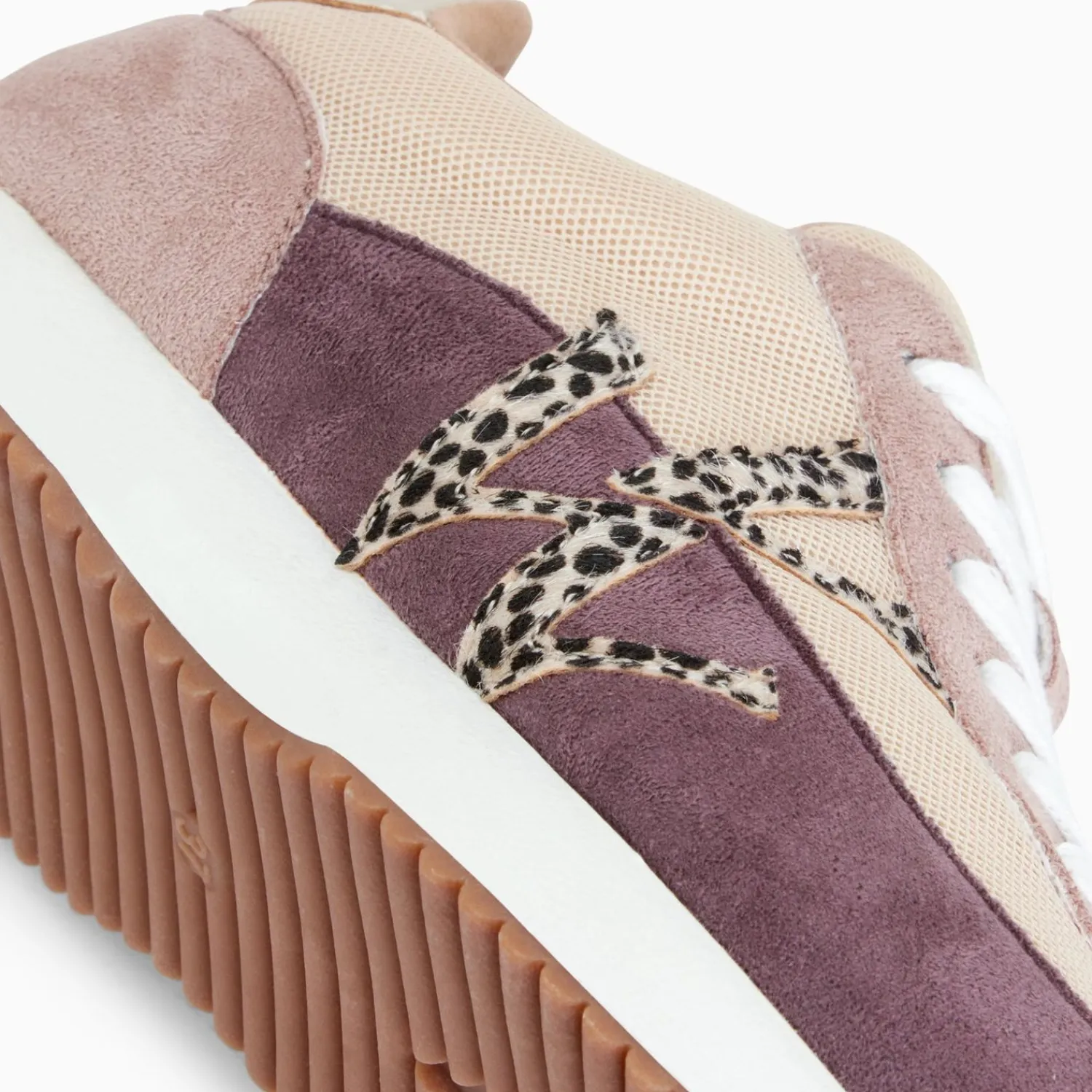 Vanessa Wu Sneakers>Baskets Monogramme Adelie Violet Et Beige A Semelle Running