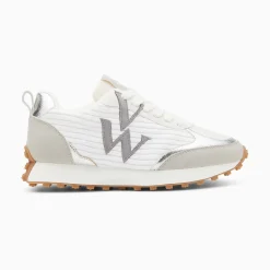 Vanessa Wu Sneakers>Baskets Monogramme Athenais Blanc Et Gris A Semelle Running