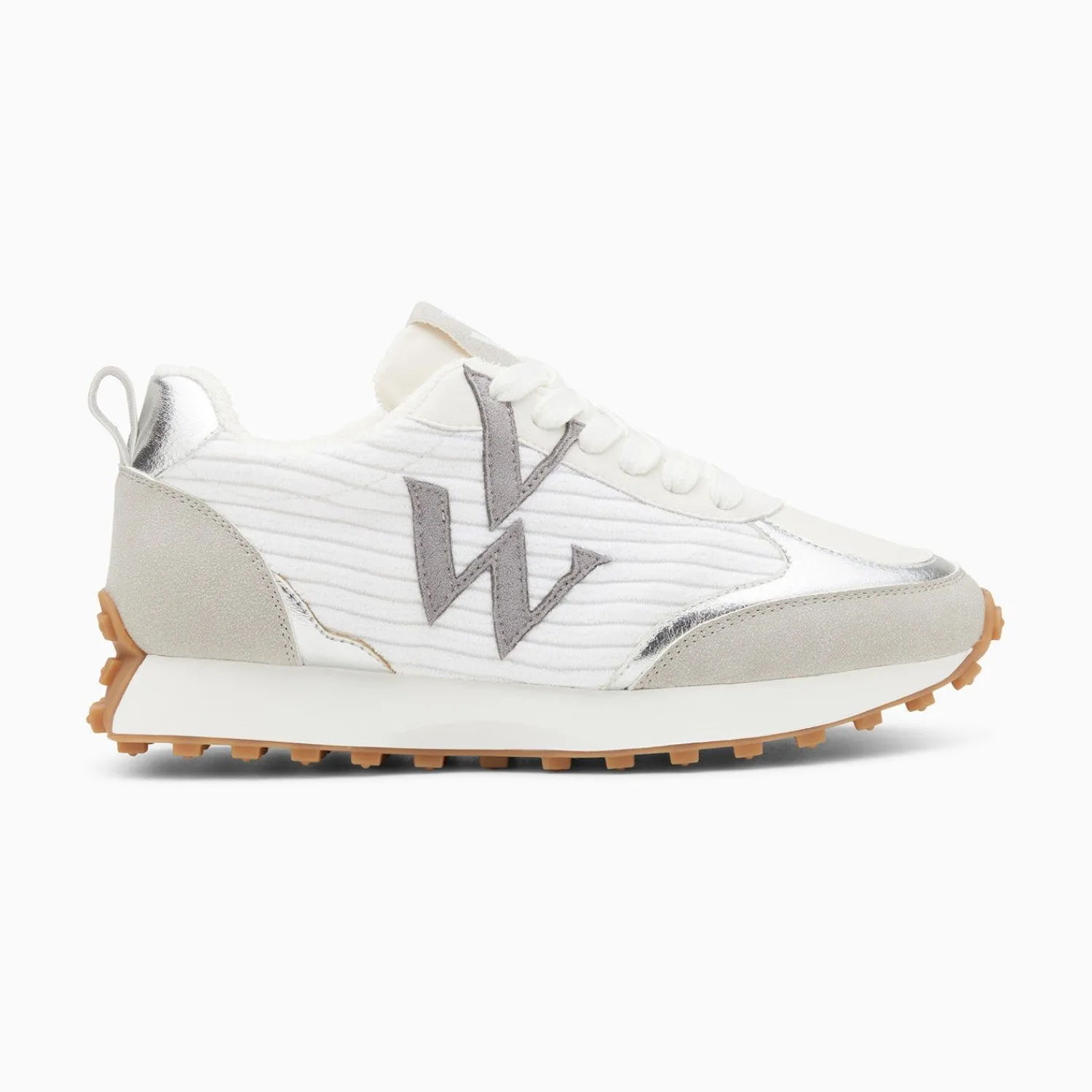 Vanessa Wu Sneakers>Baskets Monogramme Athenais Blanc Et Gris A Semelle Running