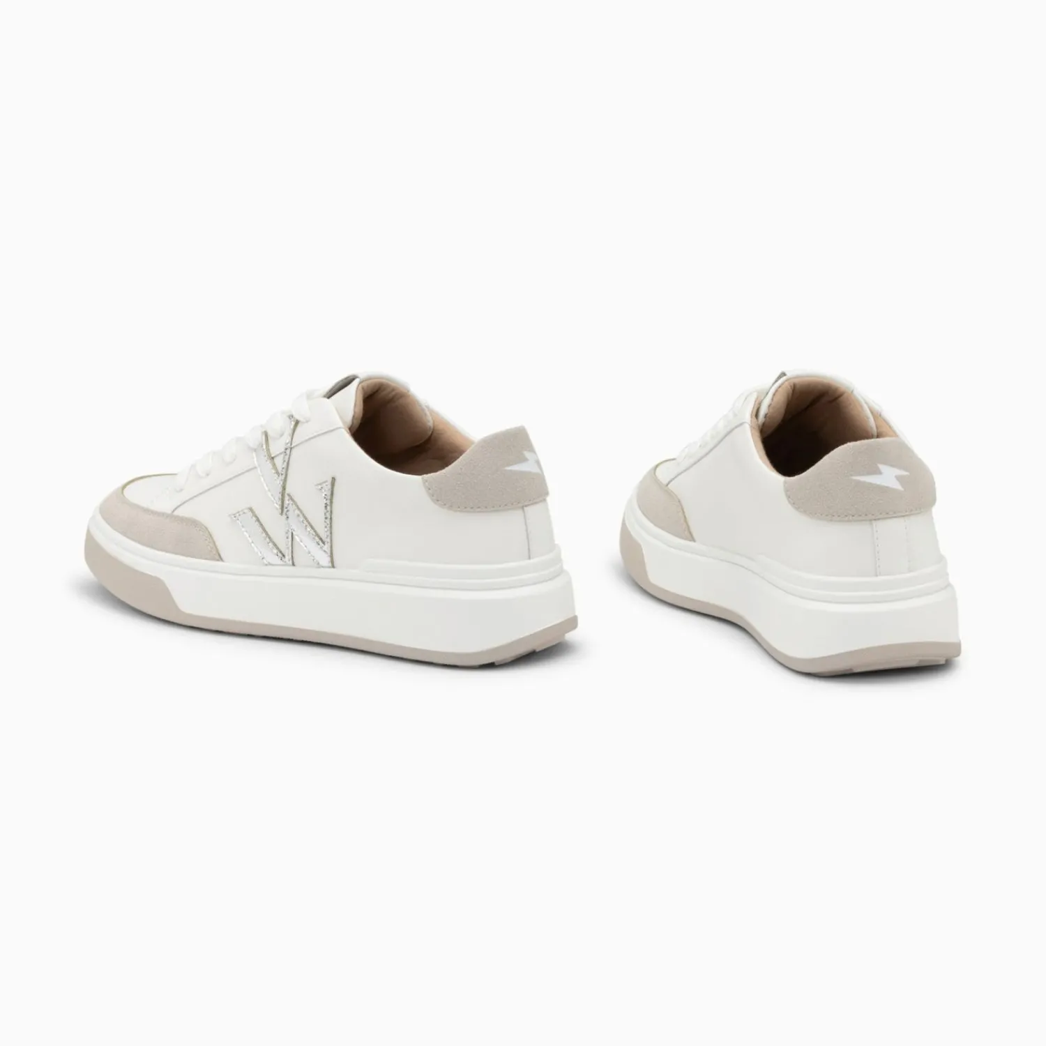 Vanessa Wu Sneakers>Baskets Monogramme Candice Blanc Et Gris