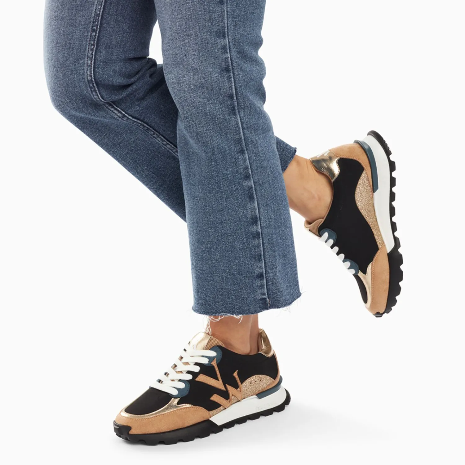 Vanessa Wu Sneakers>Baskets Monogramme Caterina Noir A Semelle Running