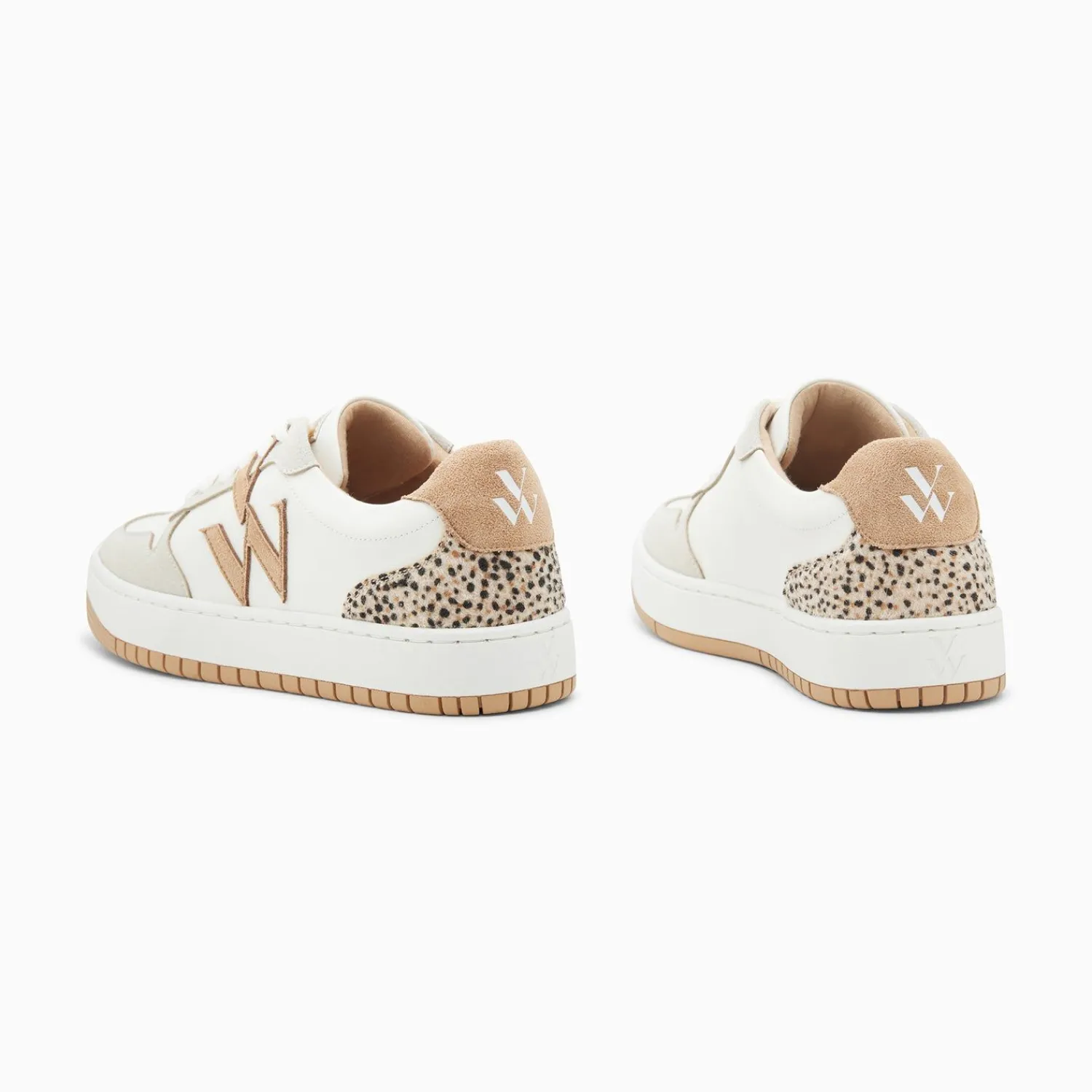 Vanessa Wu Sneakers>Baskets Monogramme Esmee Blanc Et Beige
