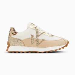 Vanessa Wu Sneakers>Baskets Monogramme Faustine Ivoire Et Beige A Semelle Running