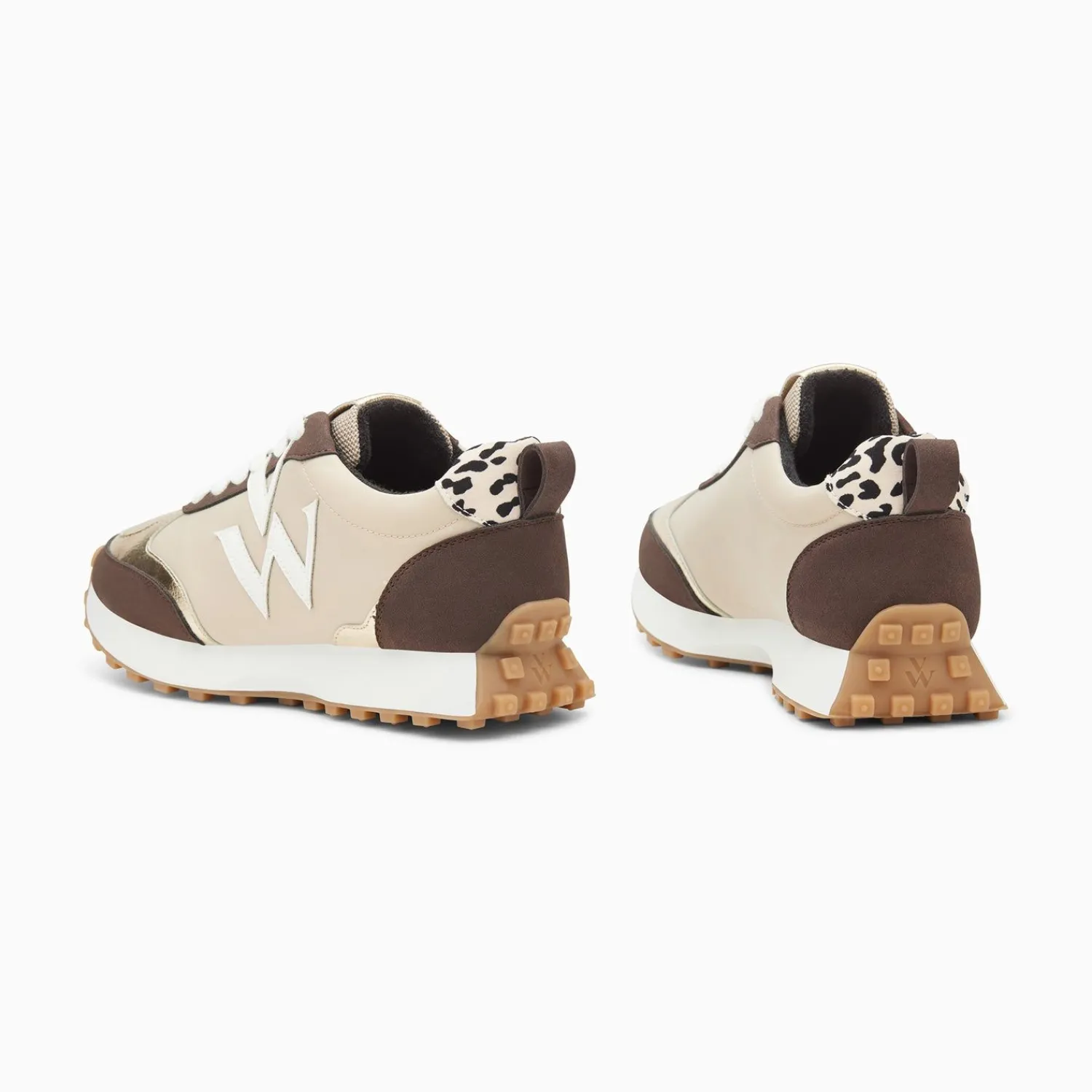 Vanessa Wu Sneakers>Baskets Monogramme Grace Beige Et Marron A Semelle Running