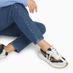 Vanessa Wu Sneakers>Baskets Monogramme Ines Marine Et Bronze A Semelle Oversize