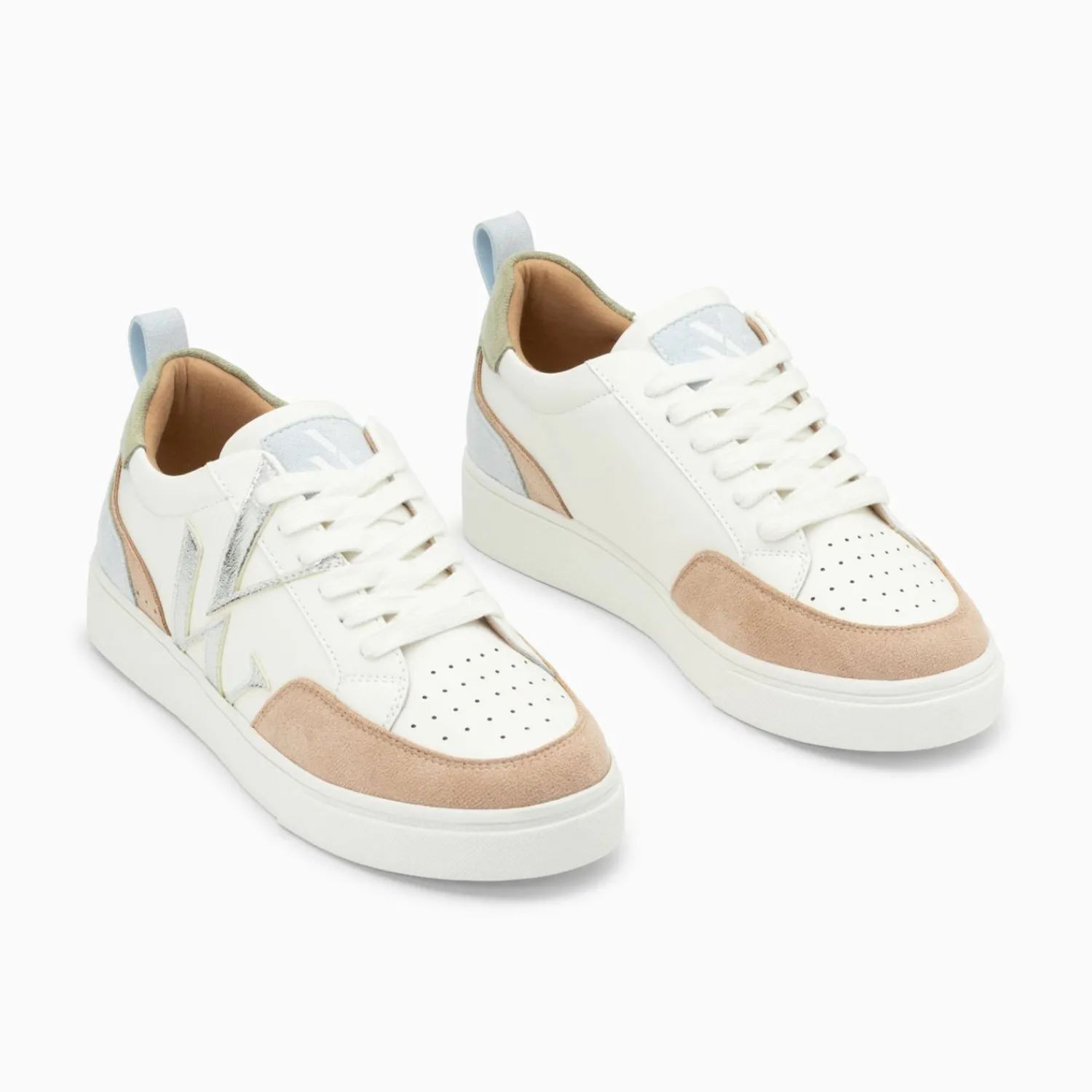 Vanessa Wu Sneakers>Baskets Monogramme Joyce Pastel Et Argent