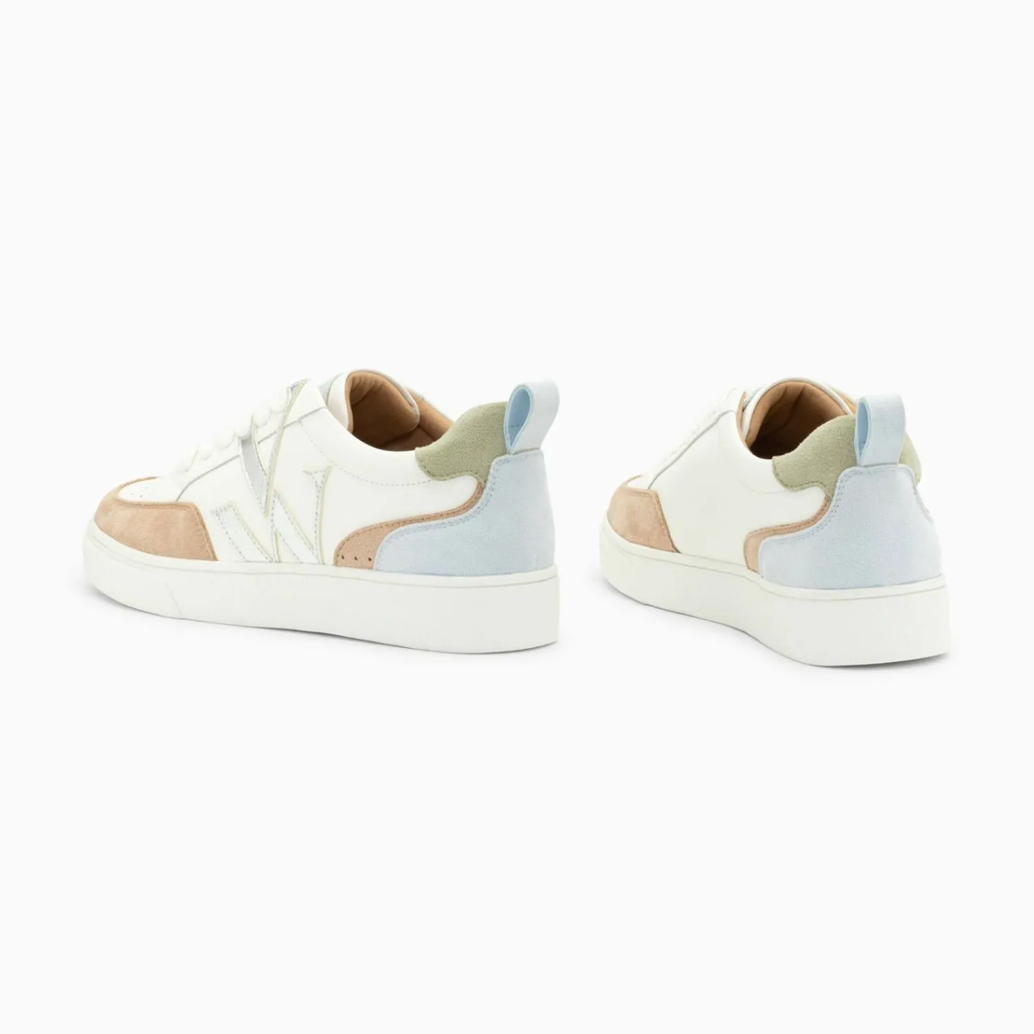 Vanessa Wu Sneakers>Baskets Monogramme Joyce Pastel Et Argent