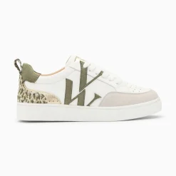 Vanessa Wu Sneakers>Baskets Monogramme Joyce Blanc Et Kaki