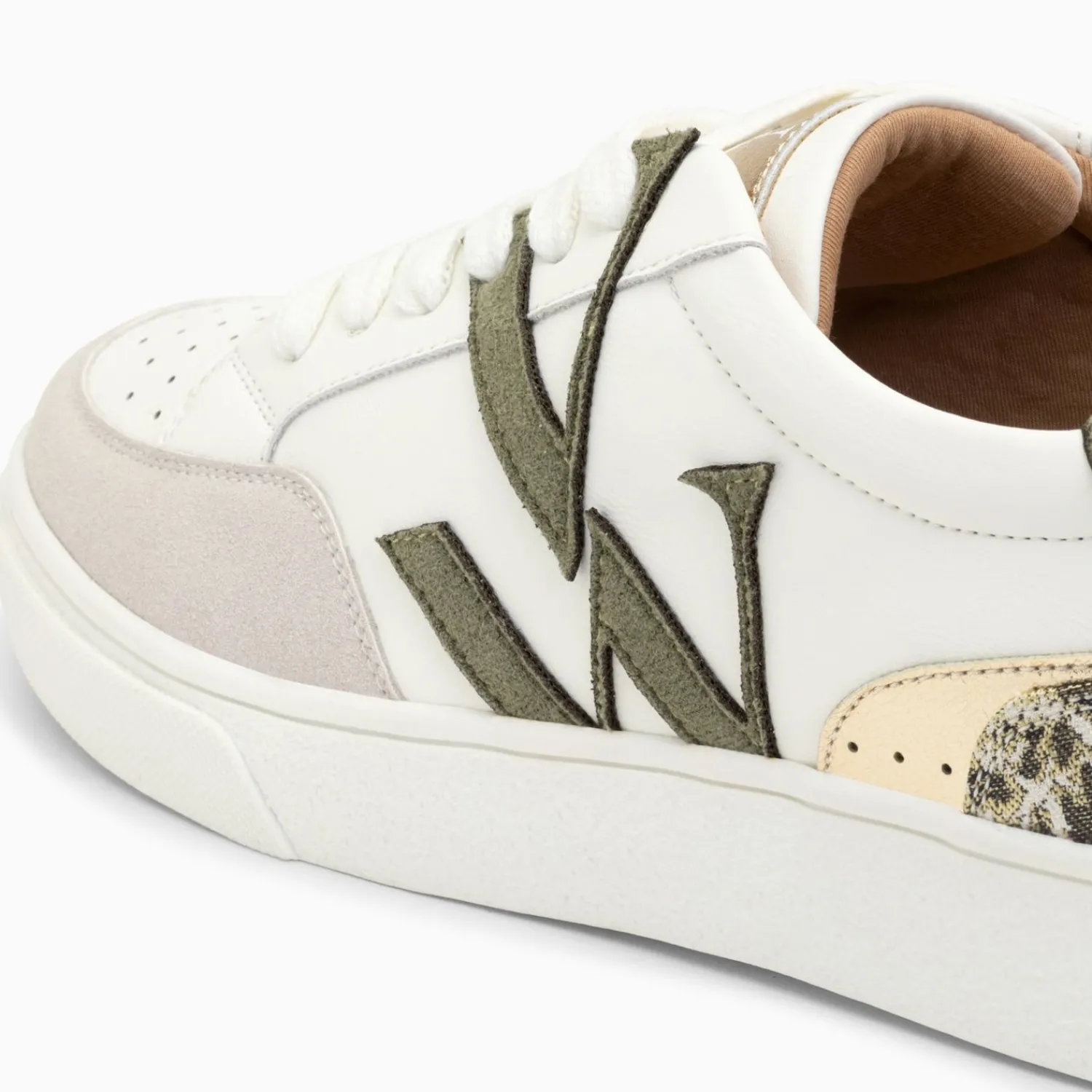 Vanessa Wu Sneakers>Baskets Monogramme Joyce Blanc Et Kaki