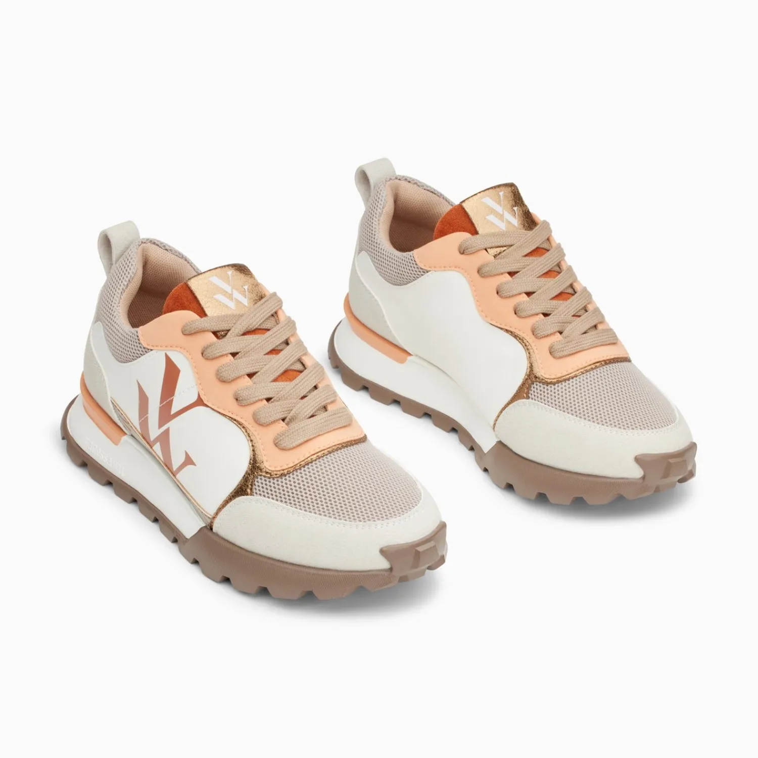 Vanessa Wu Sneakers>Baskets Monogramme Ombeline Orange A Semelle Running