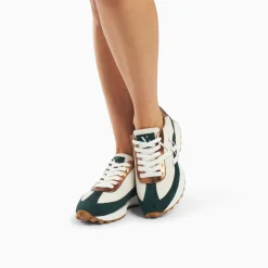 Vanessa Wu Sneakers>Baskets Monogramme Pia Ivoire Et Vert A Semelle Running