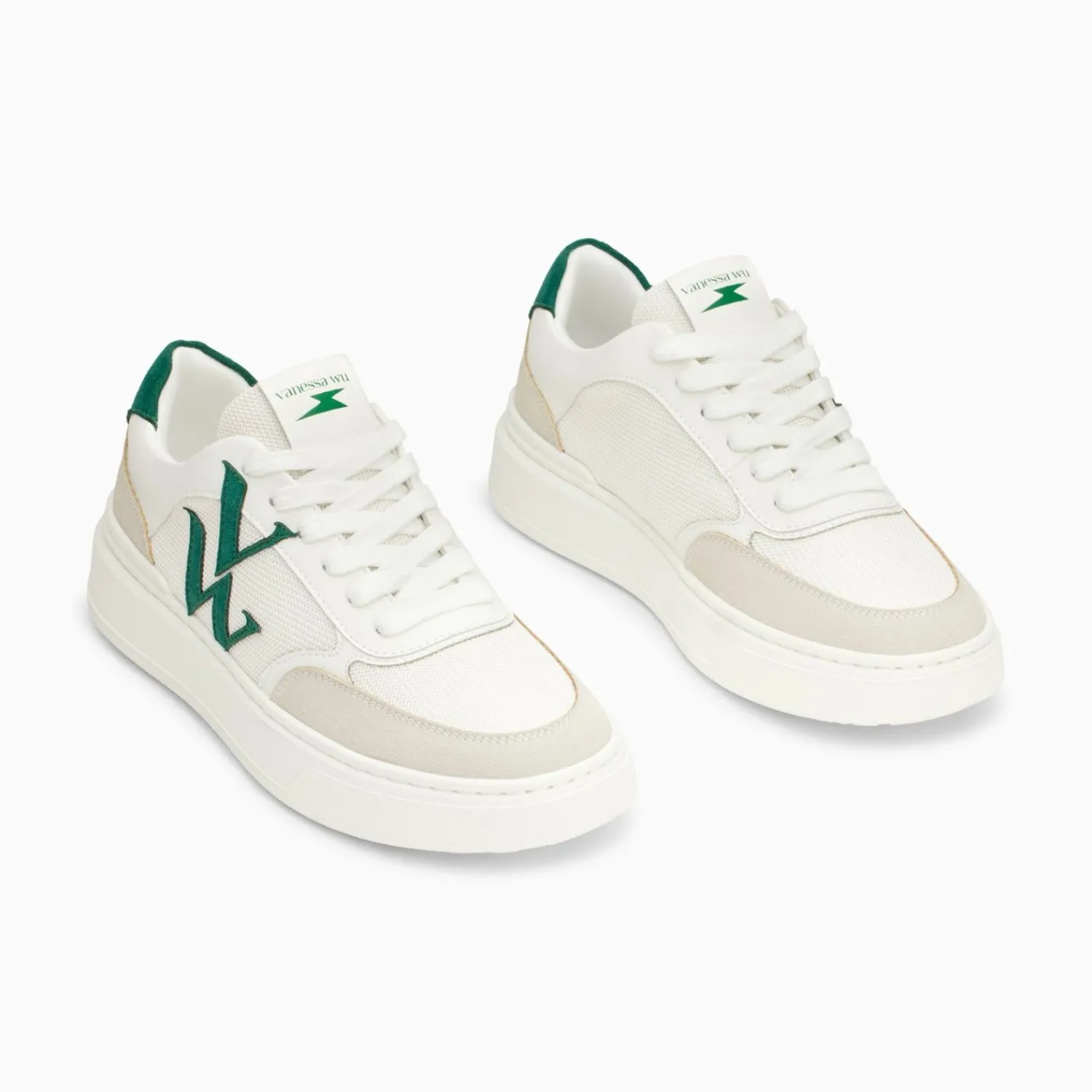 Vanessa Wu Sneakers>Baskets Monogramme Valentine Vertes