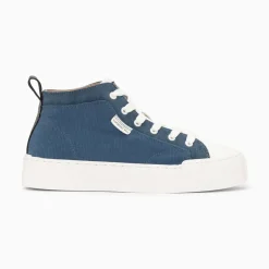 Vanessa Wu Sneakers>Baskets Montantes Clarisse Cotelees Bleu Et Blanc