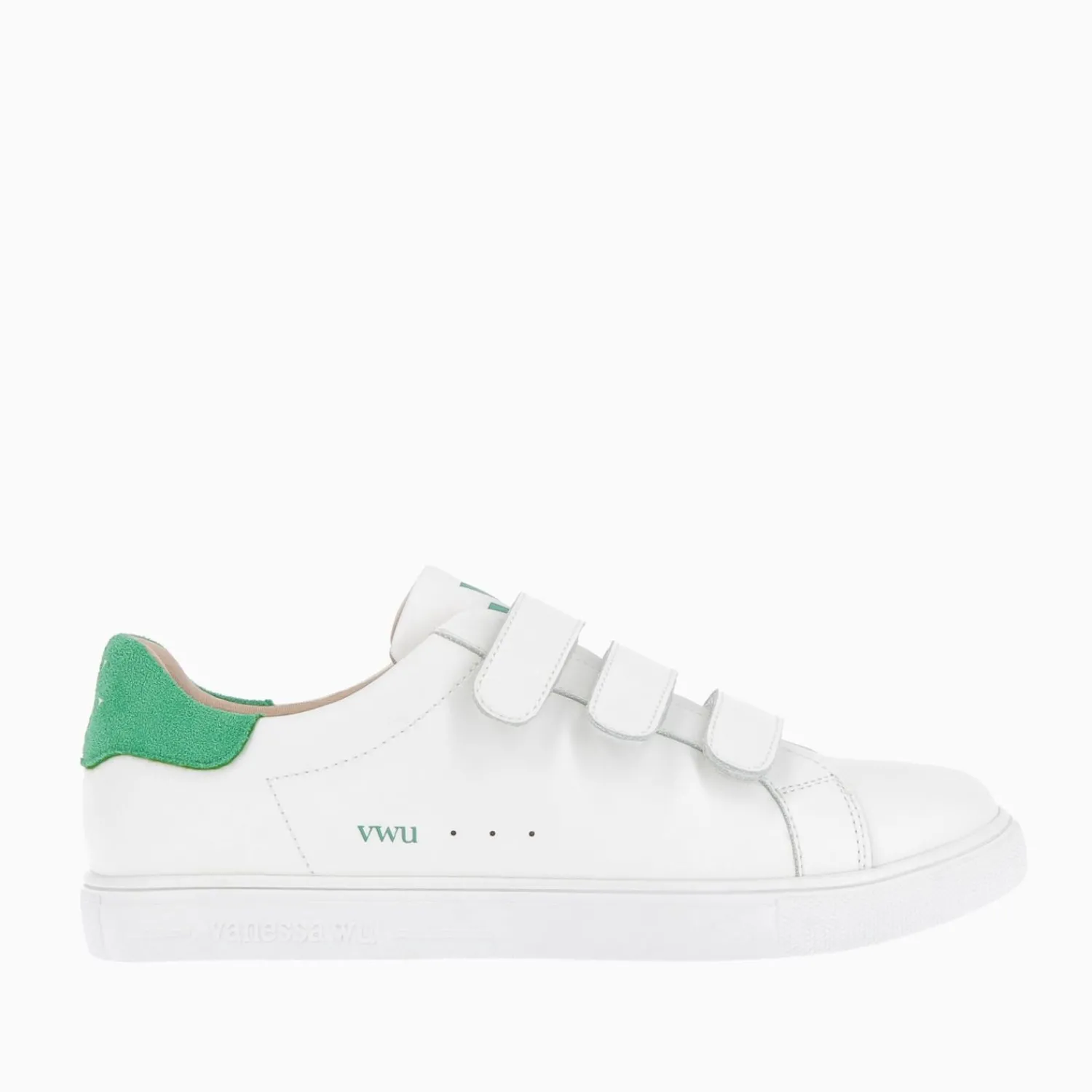 Vanessa Wu Sneakers>Baskets Nour Blanc Et Vert A Scratchs