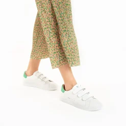Vanessa Wu Sneakers>Baskets Nour Blanc Et Vert A Scratchs