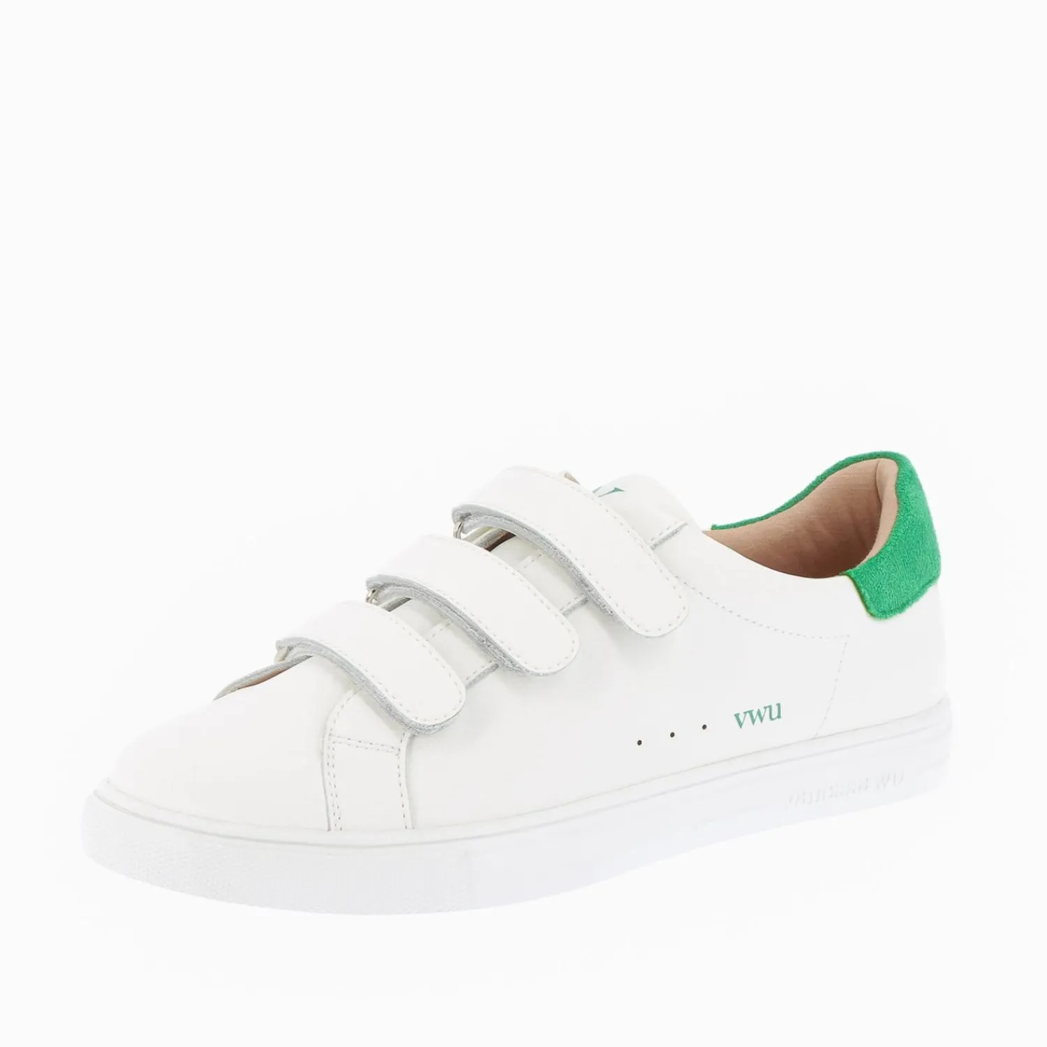 Vanessa Wu Sneakers>Baskets Nour Blanc Et Vert A Scratchs