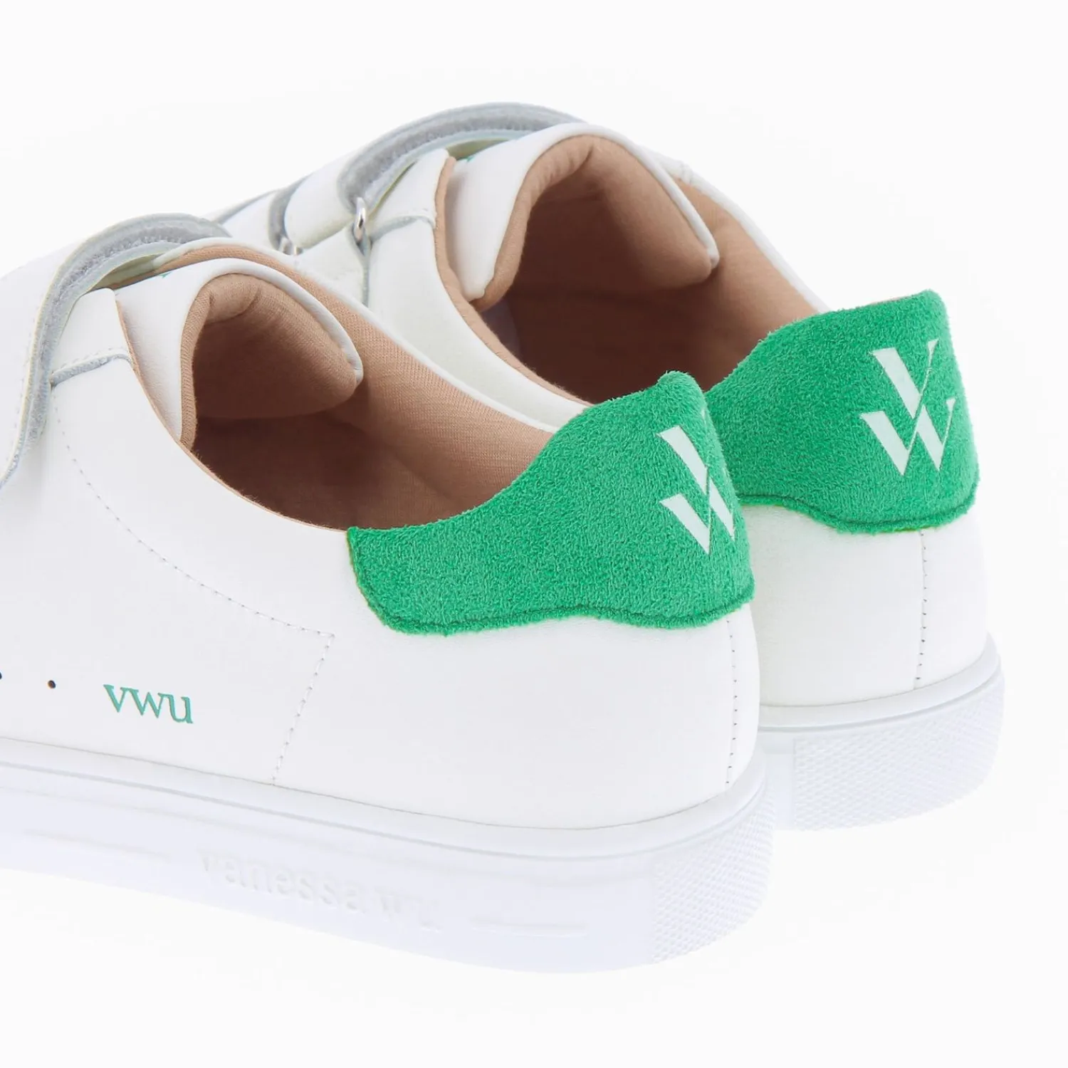 Vanessa Wu Sneakers>Baskets Nour Blanc Et Vert A Scratchs