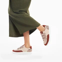 Vanessa Wu Sneakers>Baskets Paloma Nude Et Marron A Scratchs Glitter