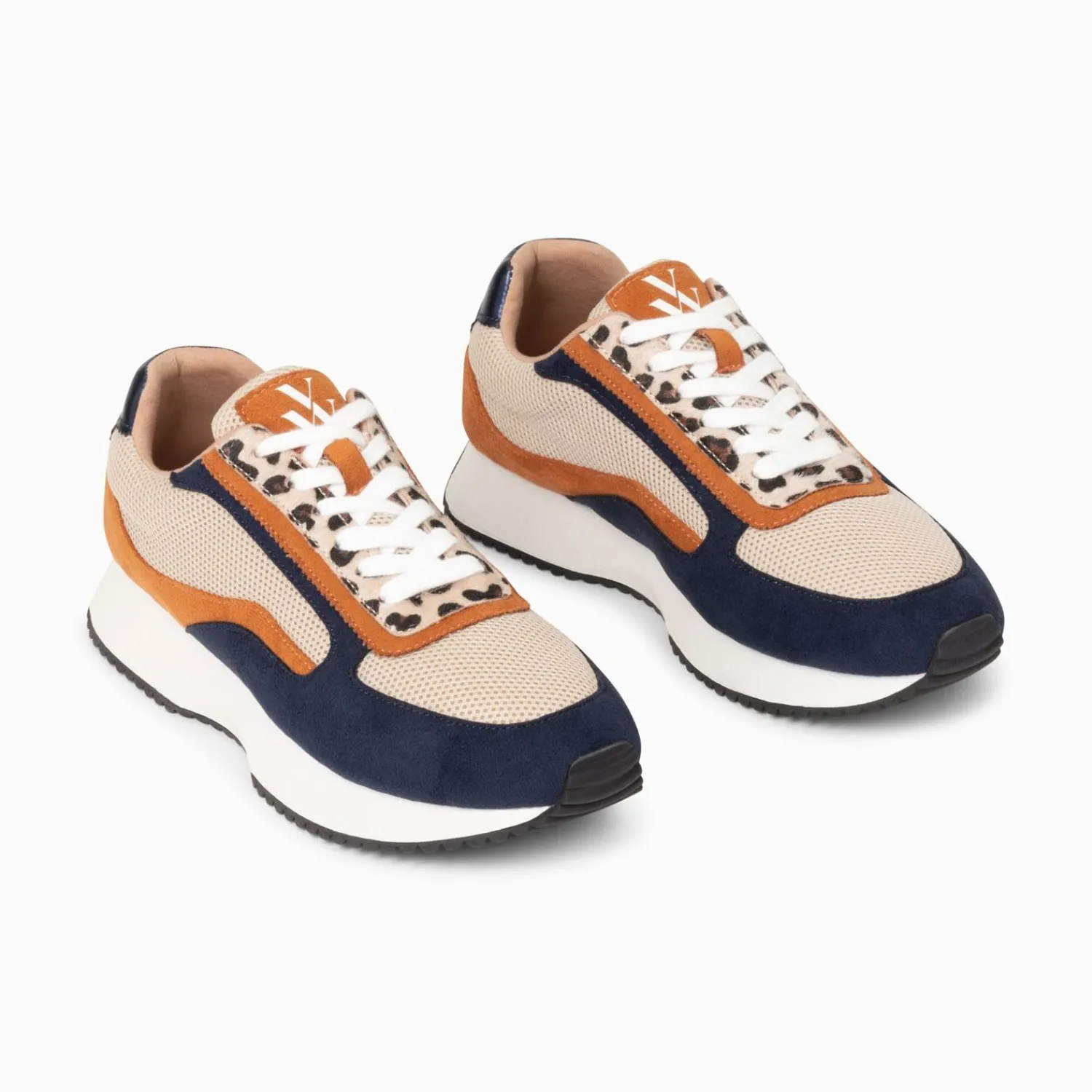 Vanessa Wu Sneakers>Baskets Pekka Bleu Nuit Et Beige A Semelle Running