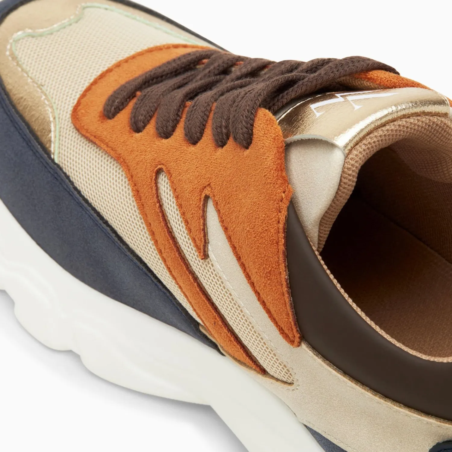 Vanessa Wu Sneakers>Baskets Ruth Bleu, Beige Et Orange A Semelle Oversize