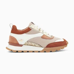 Vanessa Wu Sneakers>Baskets Samantha Brique Et Or A Semelle Running