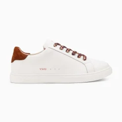 Vanessa Wu Sneakers>Baskets Steph Blanc Et Marron A Lacets Leopard