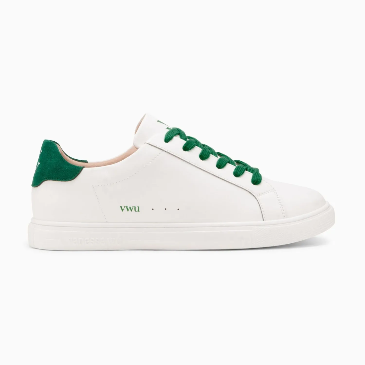 Vanessa Wu Sneakers>Baskets Steph Blanc Et Vert Sapin A Lacets