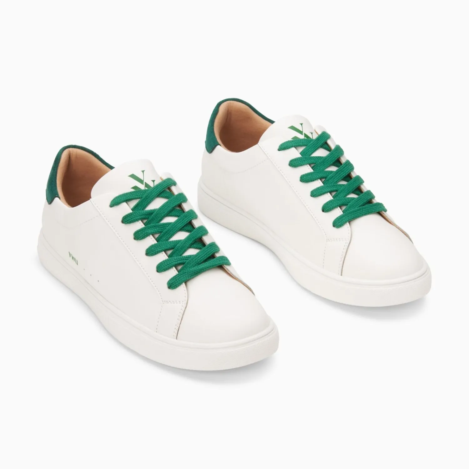 Vanessa Wu Sneakers>Baskets Steph Blanc Et Vert Sapin A Lacets