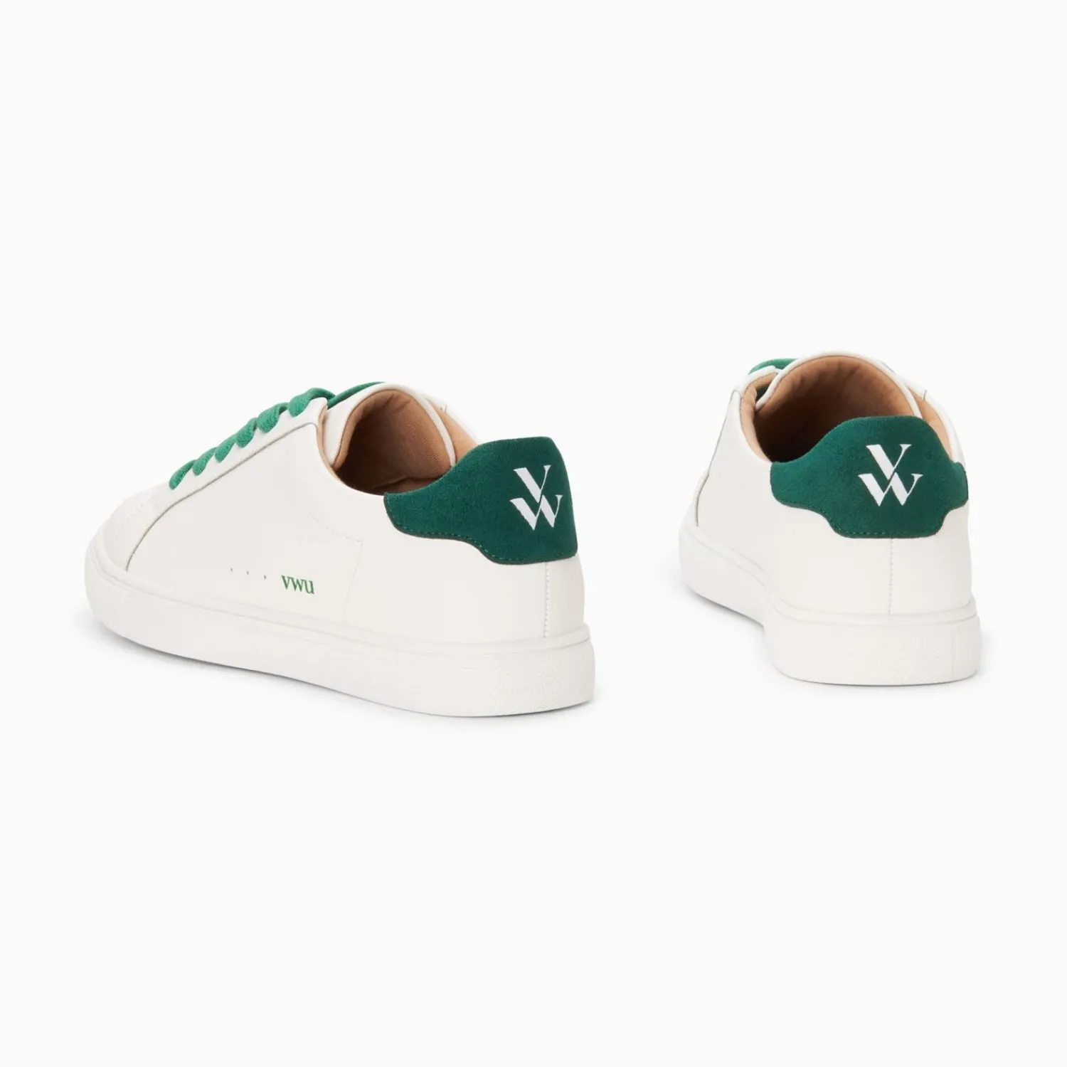 Vanessa Wu Sneakers>Baskets Steph Blanc Et Vert Sapin A Lacets