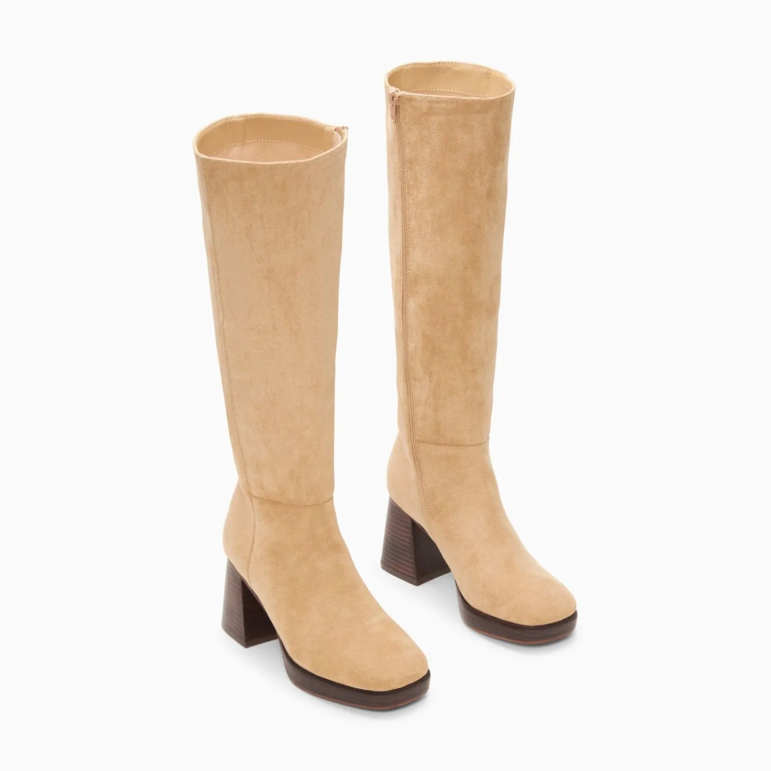 Vanessa Wu Bottes, Cuissardes>Bottes Nia Beiges A Talon Bois
