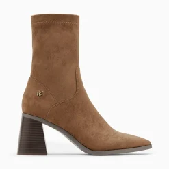 Vanessa Wu Bottines>Bottines Chaussettes Alizee Marron A Talon Trapeze