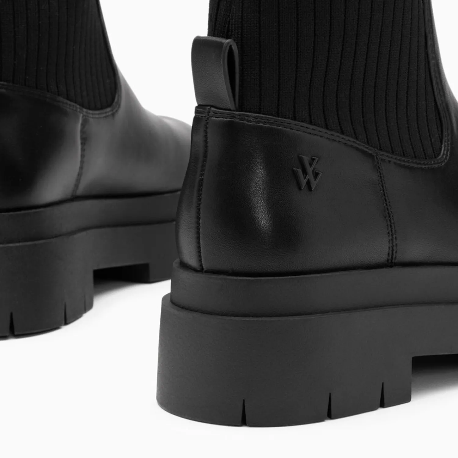 Vanessa Wu Bottines>Bottines Chaussettes Elisa Noires A Plateforme Crantee
