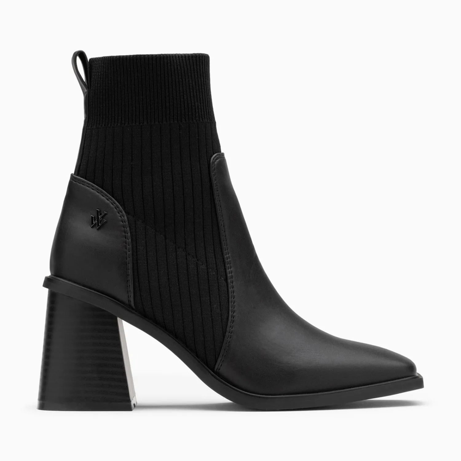 Vanessa Wu Bottines>Bottines Chaussettes Jinger Noires A Talon Trapeze