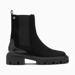 Vanessa Wu Bottines>Bottines Chelsea Greta Noires A Contrefort Croco